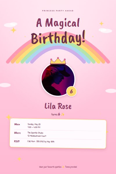 Unicorn Magic Birthday Invitation