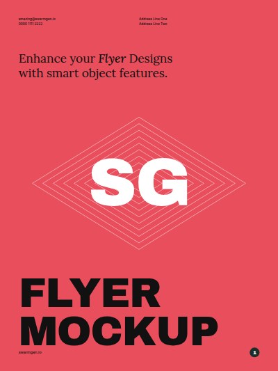 Coral Geometric Mockup Flyer