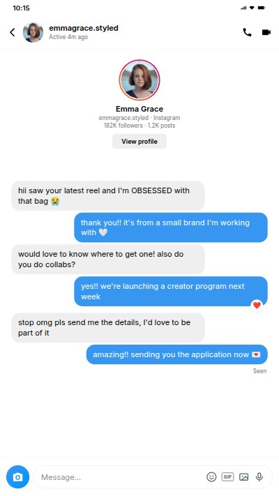 Instagram DM Chat Simulation — Story
