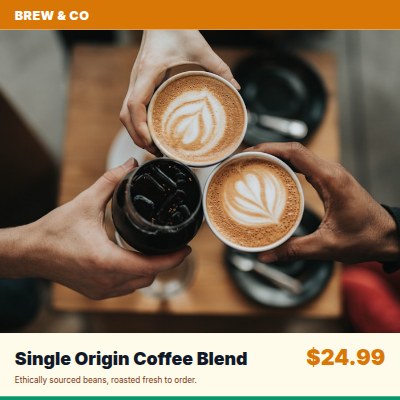 Social Product Card — Food & Drink