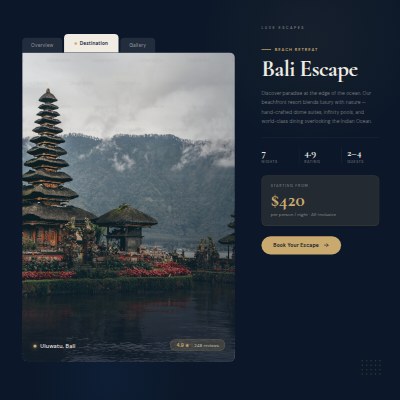 Vacation Destination Tab Card