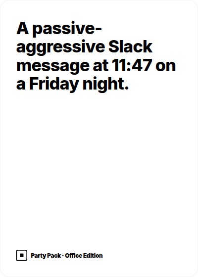 CAH White Card — Answer